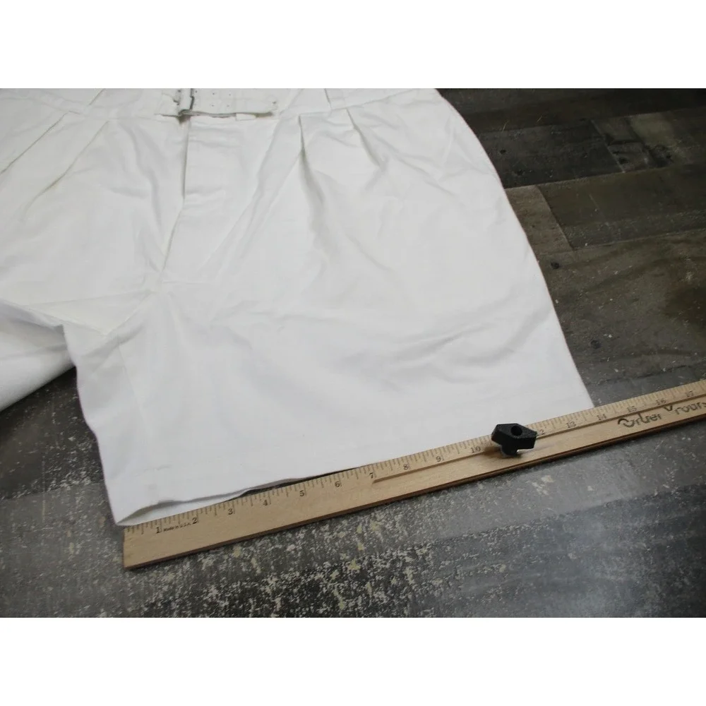 Polo Ralph Lauren Shorts Men 40 White Relaxed Fit Cotton Belted Pleated New $168